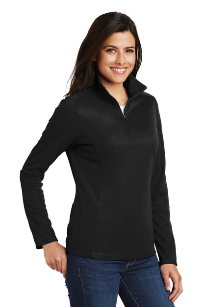 Black Port Authority Women's Pinpoint Mesh 1/2-Zip . L806 plain