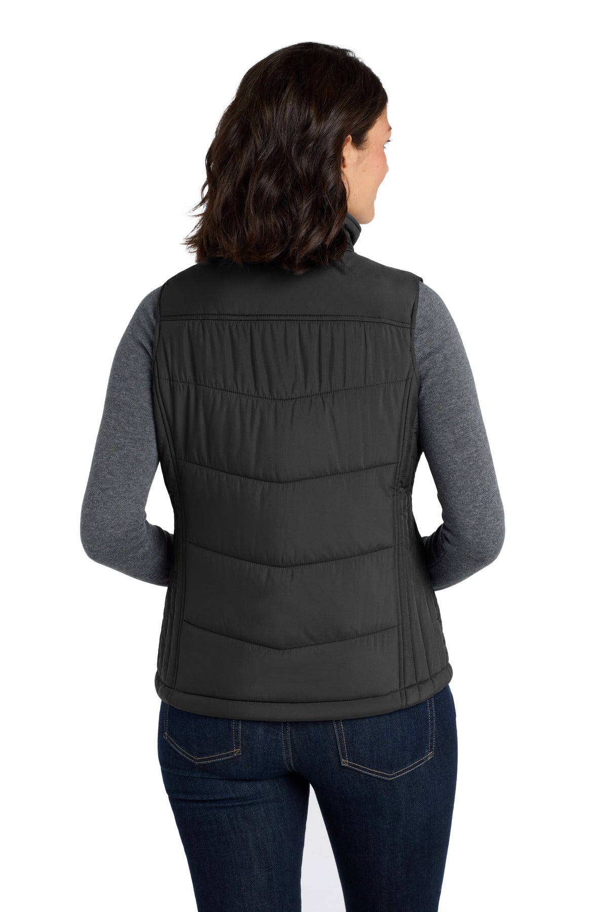 Black Port Authority Women's Puffy Vest. L709
