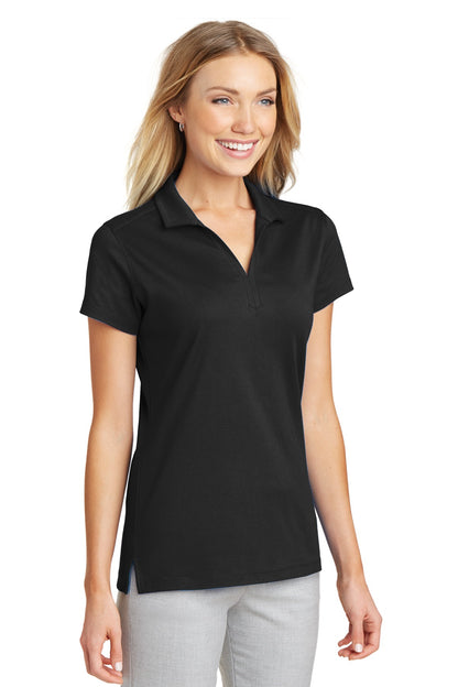 Black Port Authority Women's Rapid Dry Mesh Polo. L573 plain