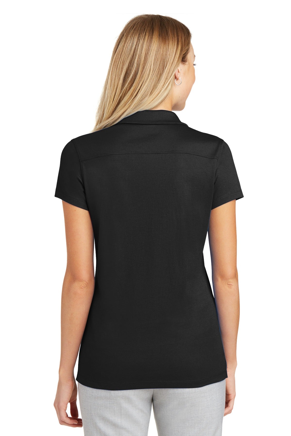 Black Port Authority Women's Rapid Dry Mesh Polo. L573 plain