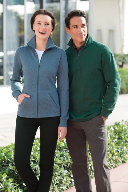 Black Port Authority Women's Slub Fleece Full-Zip Jacket. L293 plain