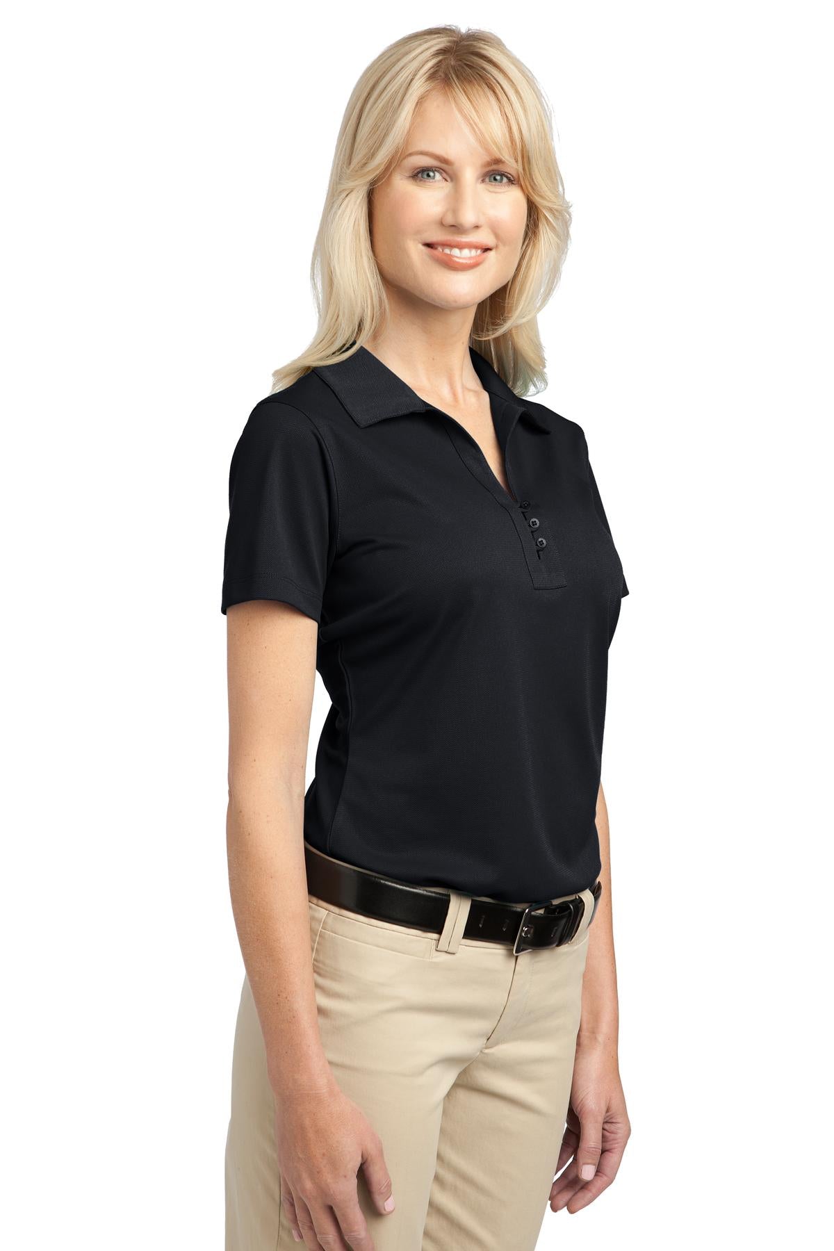 Black Port Authority Women's Tech Pique Polo. L527 plain