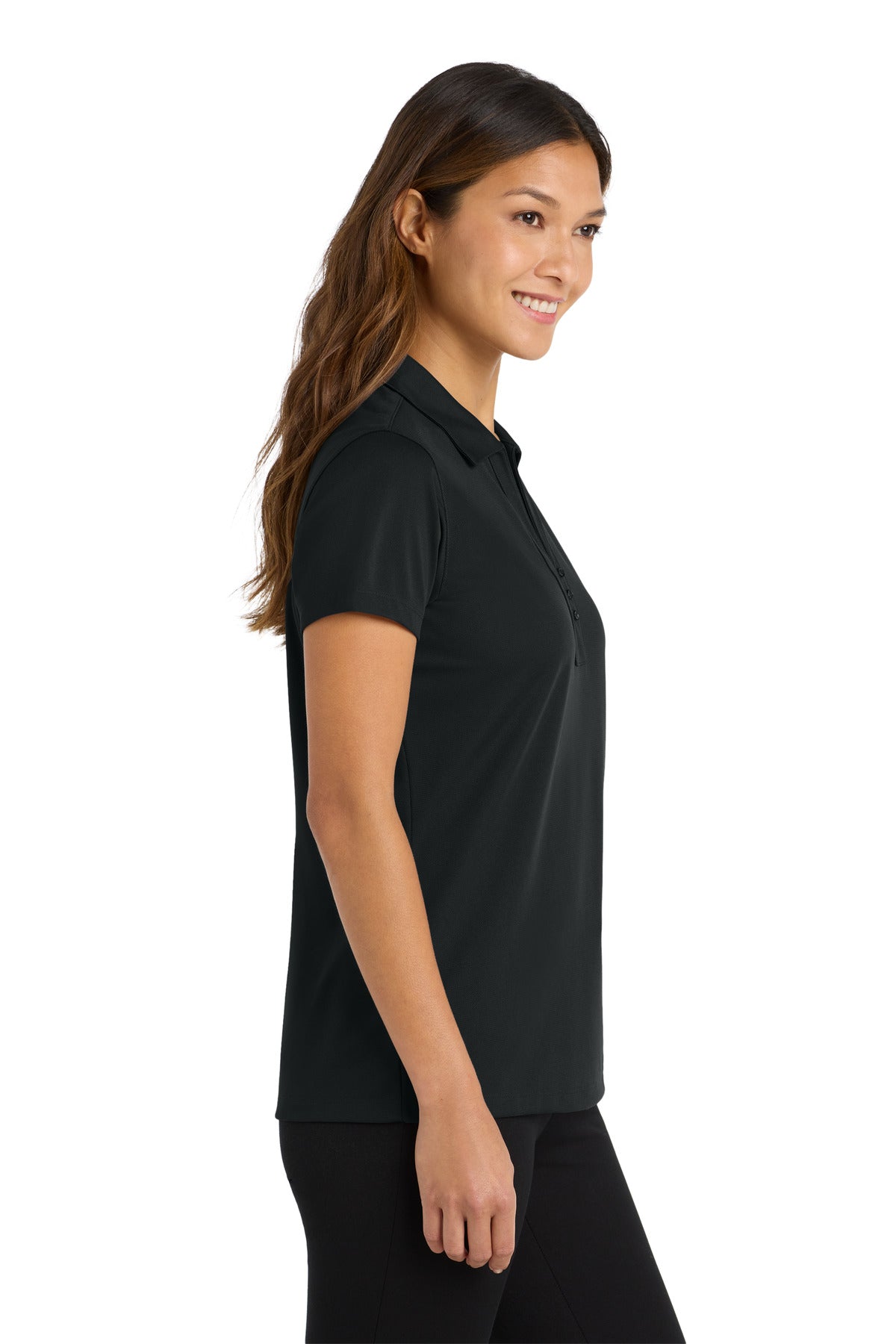 Black Port Authority Women's Tech Pique Polo. L527
