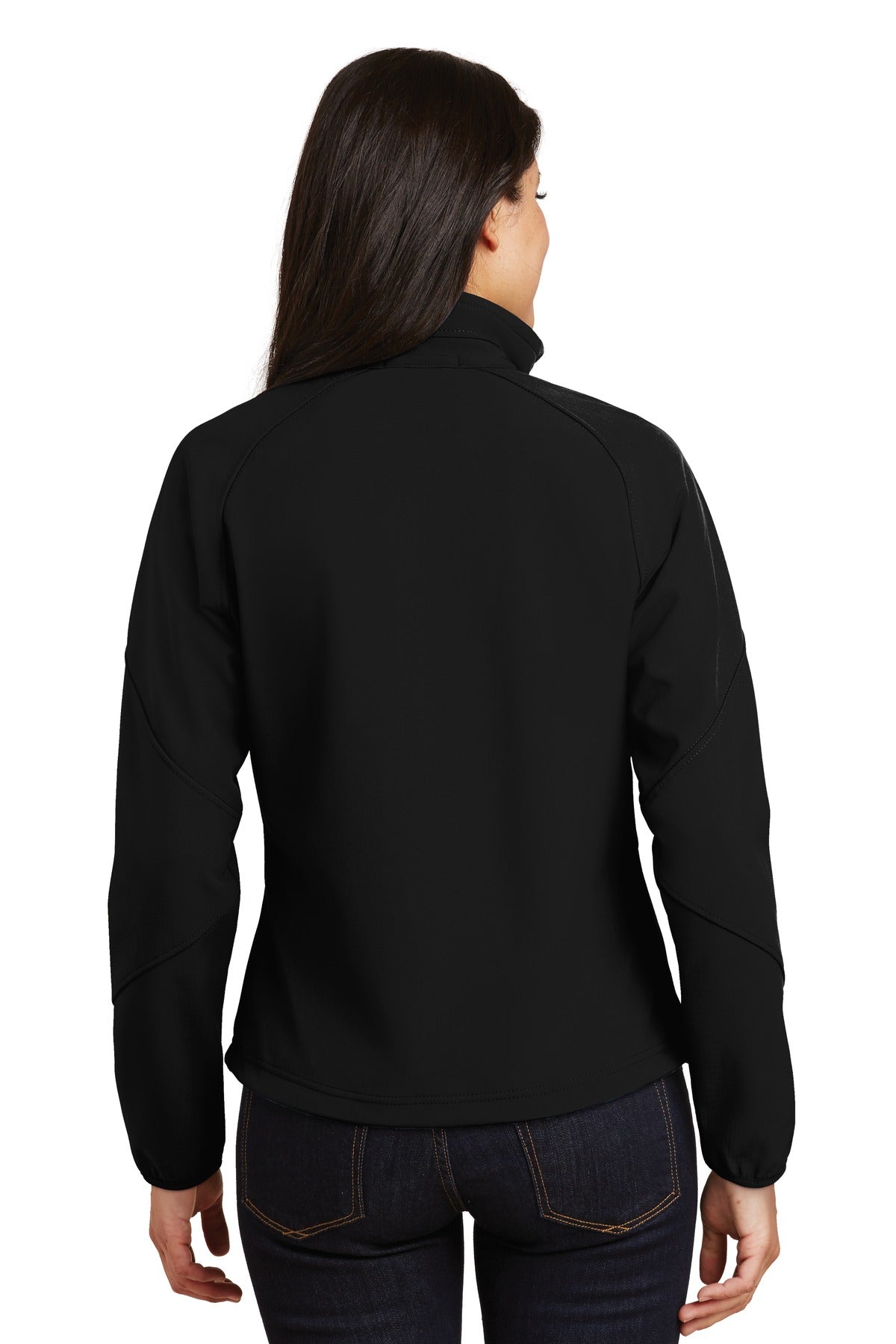 Black Port Authority Women's Textured Soft Shell Jacket. L705 plain