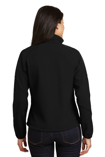 Black Port Authority Women's Textured Soft Shell Jacket. L705 plain