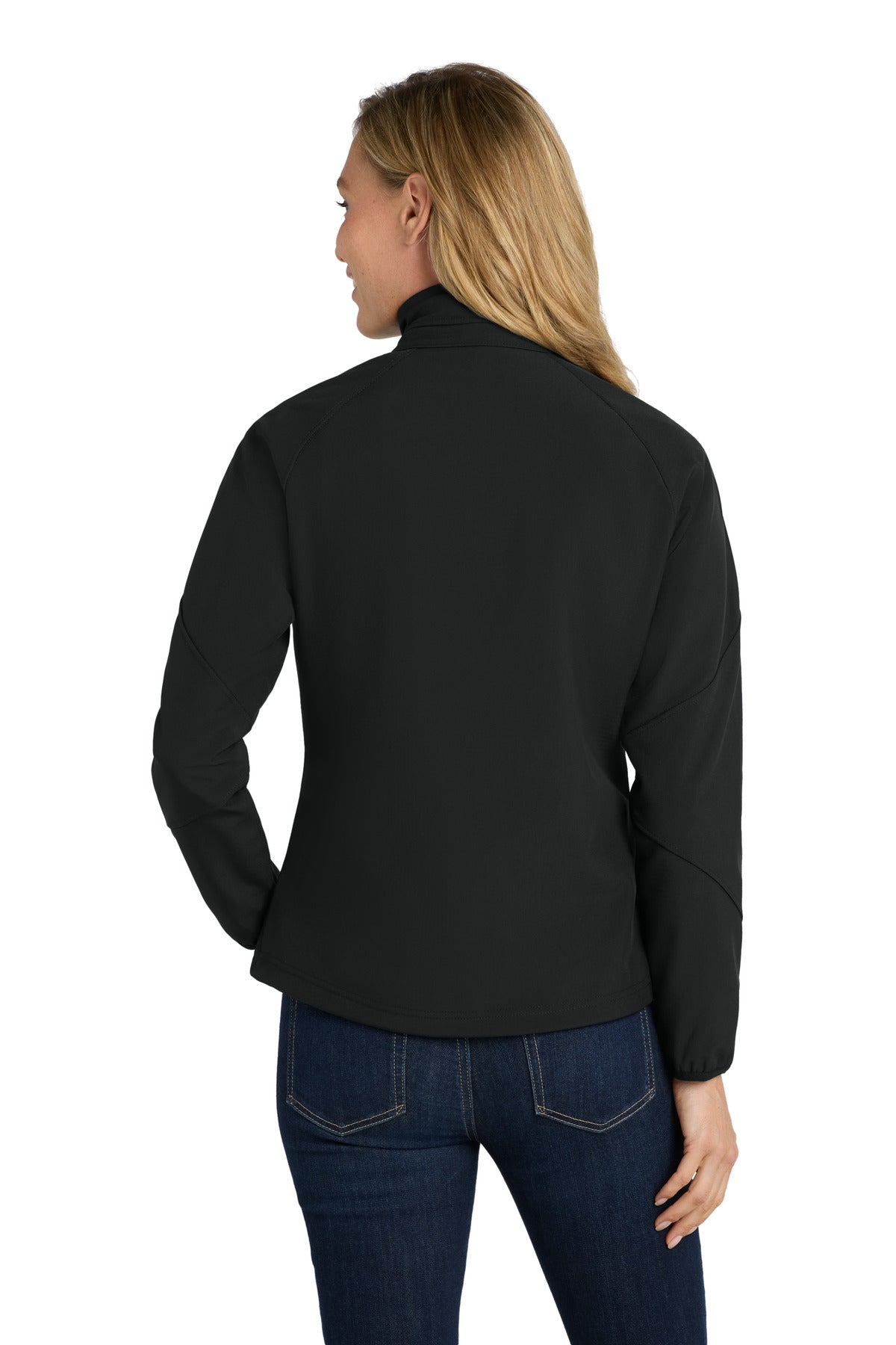 Black Port Authority Women's Textured Soft Shell Jacket. L705 plain