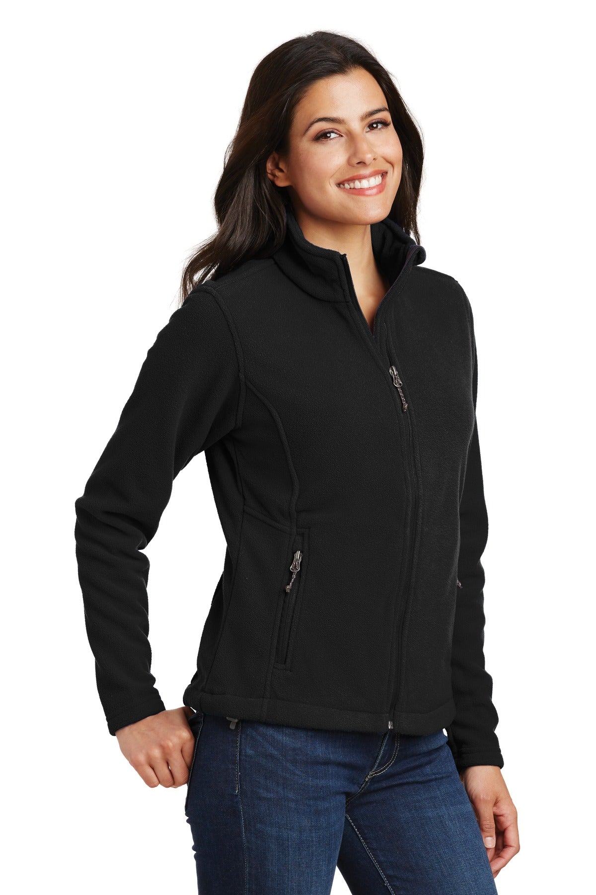 Black Port Authority Women's Value Fleece Jacket. L217 plain