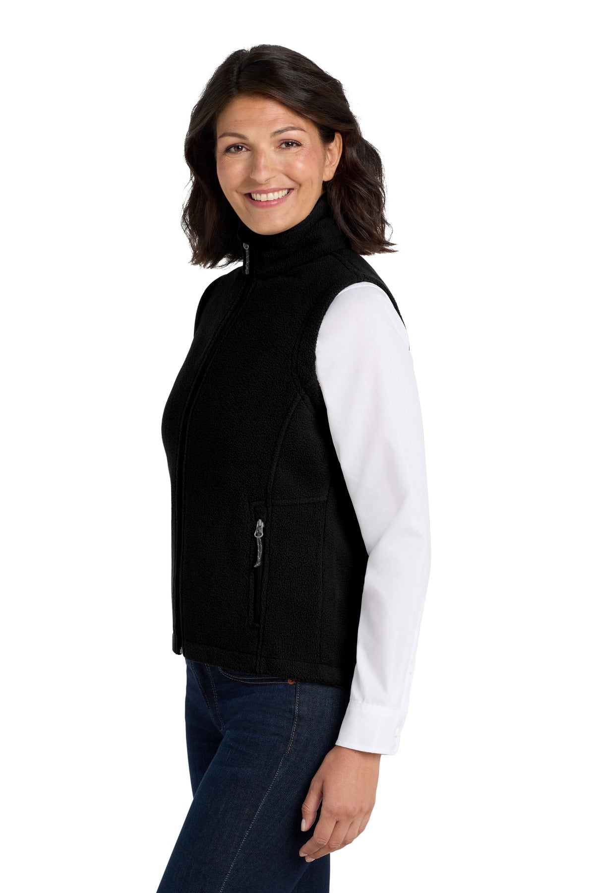 Black Port Authority Women's Value Fleece Vest. L219 plain