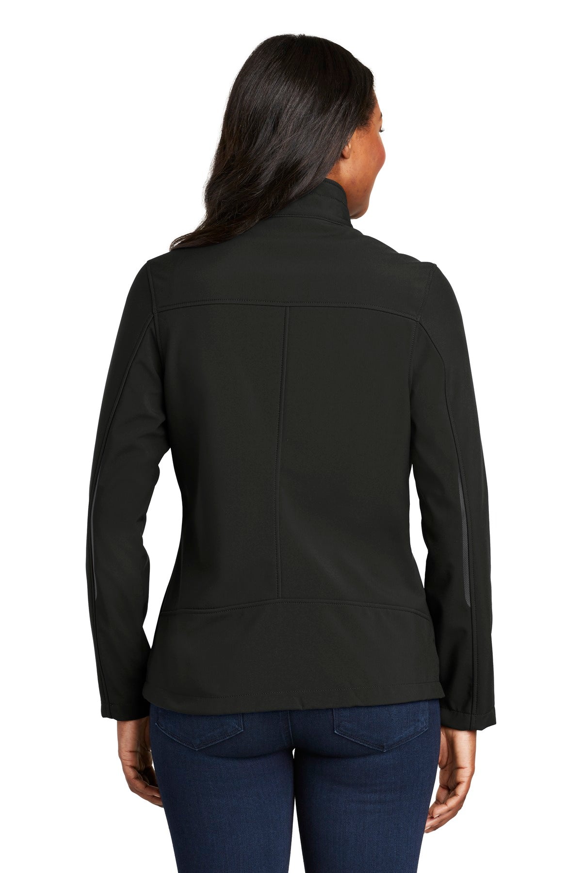 Black Port Authority Women's Welded Soft Shell Jacket. L324 plain