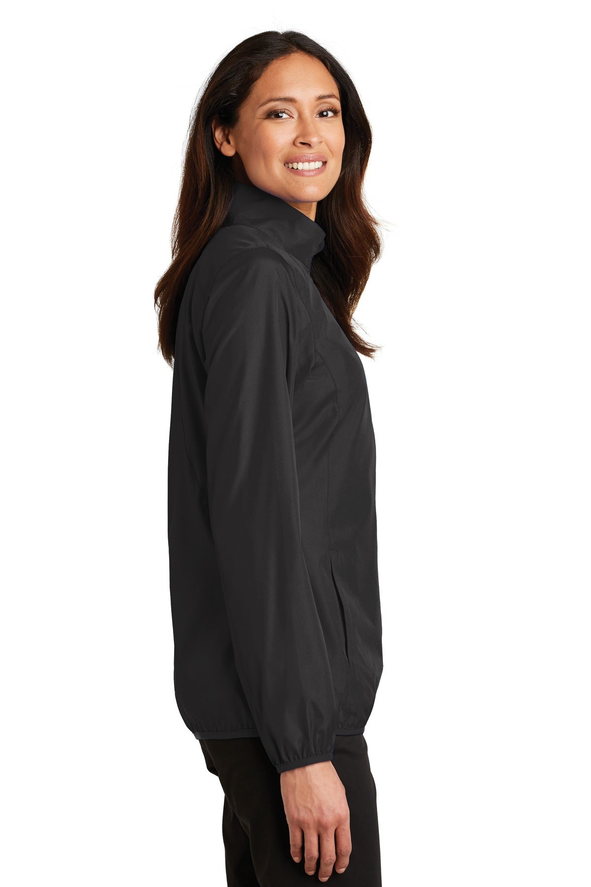 Black Port Authority Women's Zephyr Full-Zip Jacket. L344 plain
