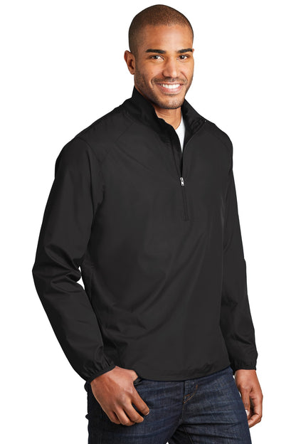 Black Port Authority Zephyr 1/2-Zip Pullover. J343 plain
