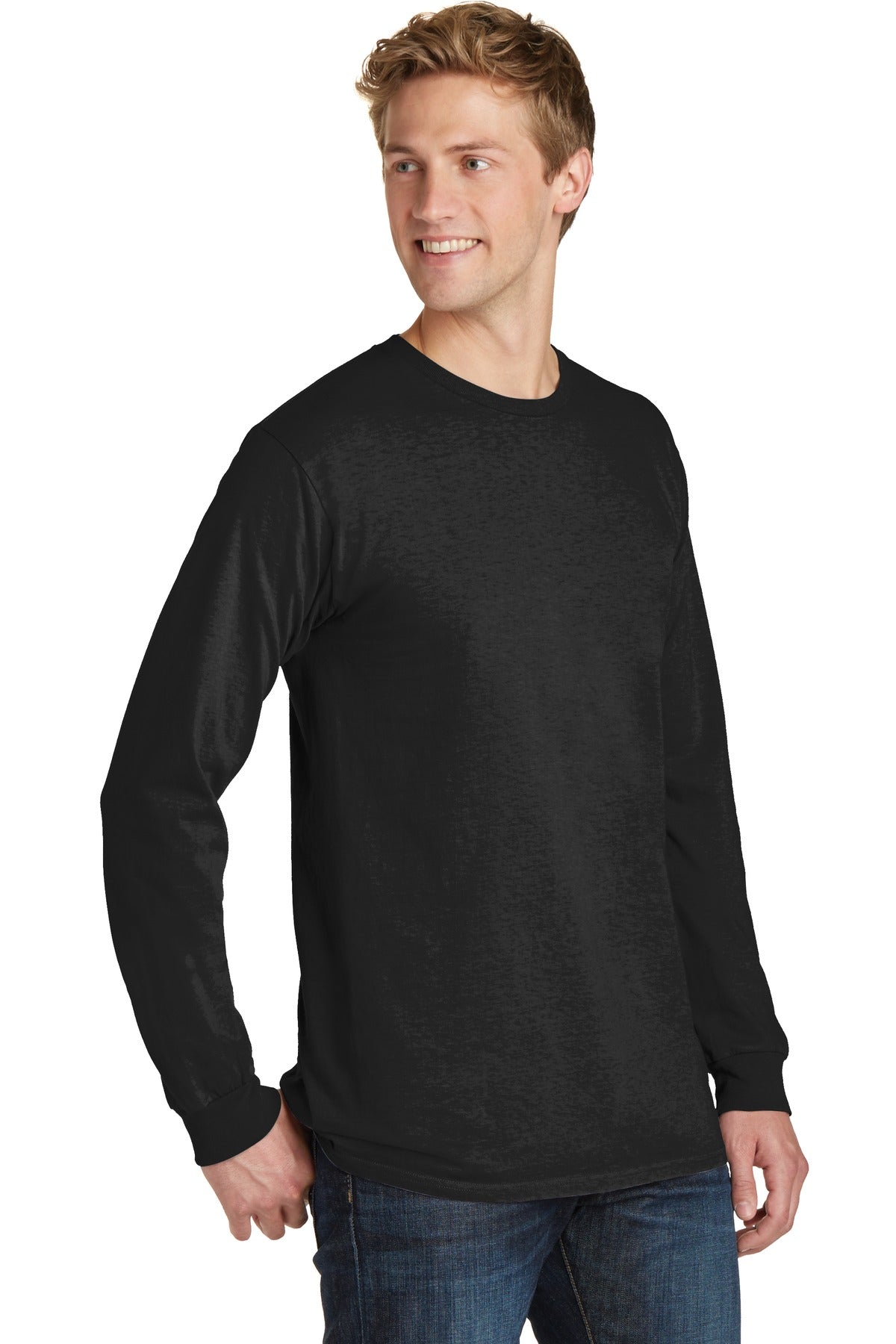 Black Port & Co Beach Wash Garment-Dyed Long Sleeve Tee PC099LS plain