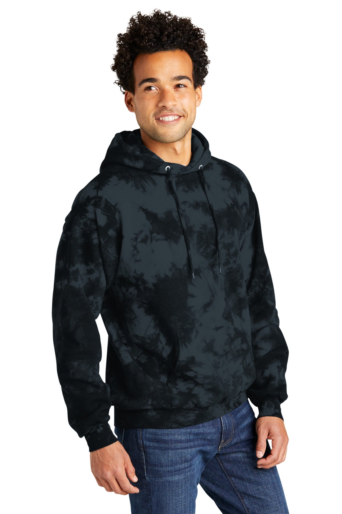 Black Port & Co Crystal Tie-Dye Pullover Hoodie PC144 plain
