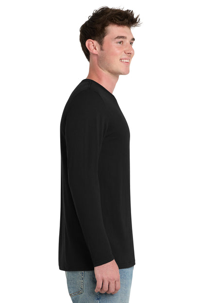 Black Port & Co Tri-Blend Long Sleeve Tee. PC330LS plain