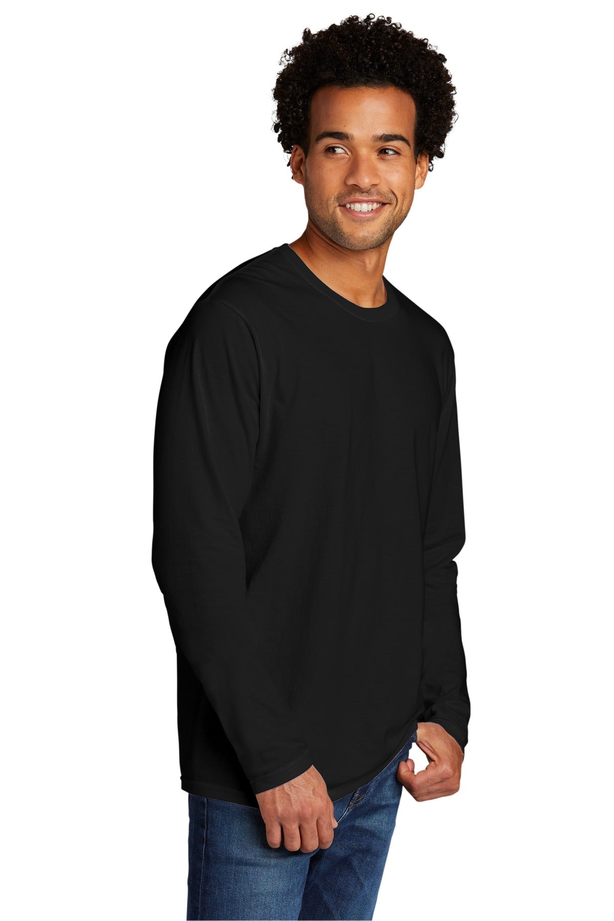 Black Port & Co Tri-Blend Long Sleeve Tee. PC330LS plain