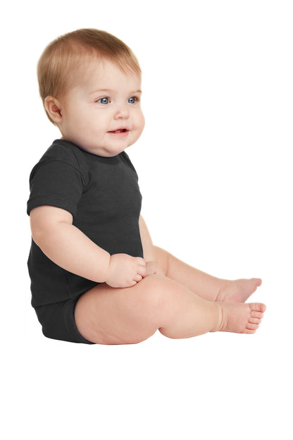 Black Rabbit Skins Infant Short Sleeve Baby Rib Bodysuit. RS4400 plain