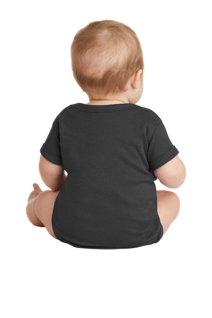 Black Rabbit Skins Infant Short Sleeve Baby Rib Bodysuit. RS4400 plain