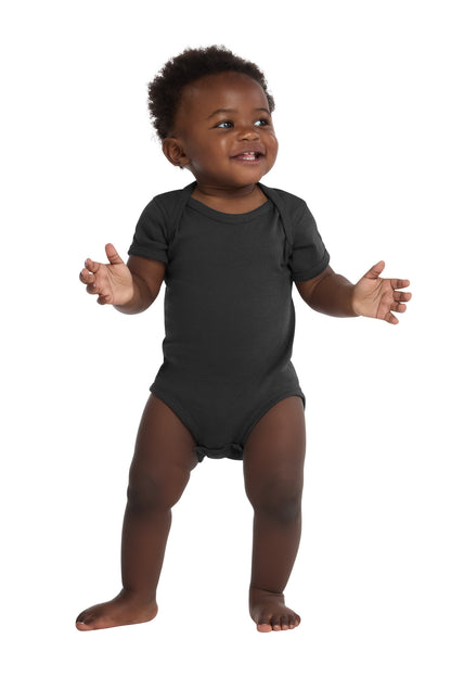 Black Rabbit Skins Infant Short Sleeve Baby Rib Bodysuit. RS4400 plain