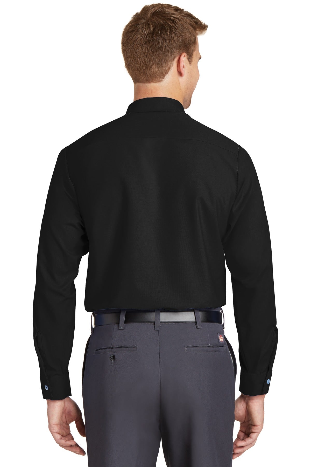Black Red Kap Long Sleeve Industrial Work Shirt. SP14 plain