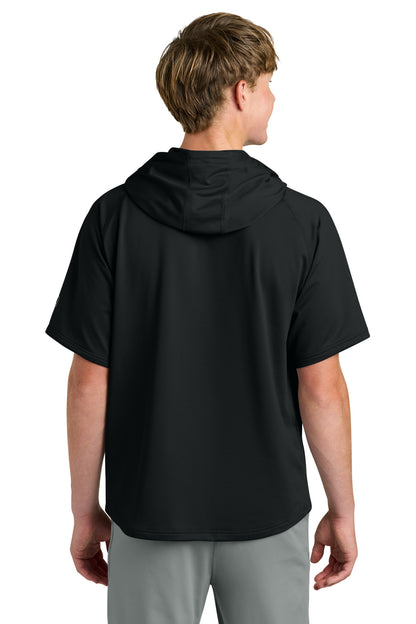Black Richardson Charge Performance Fleece Short Sleeve Hoodie RA7200SSH plain