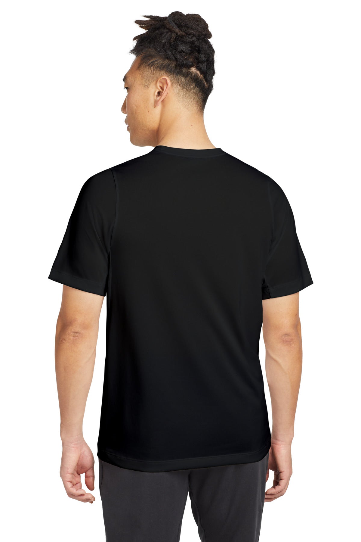 Black Solid New Era Series Performance Crew Tee. NEA200 plain