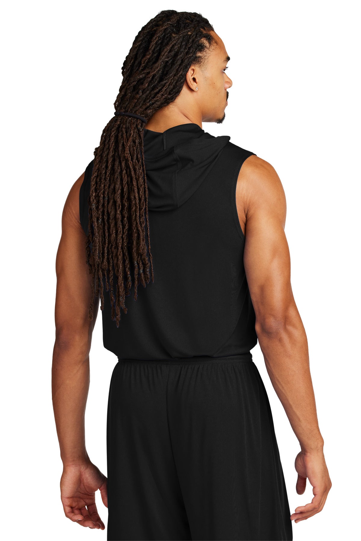 Black Sport-Tek Competitor Sleeveless Hoodie ST352H plain