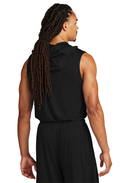 Black Sport-Tek Competitor Sleeveless Hoodie ST352H plain