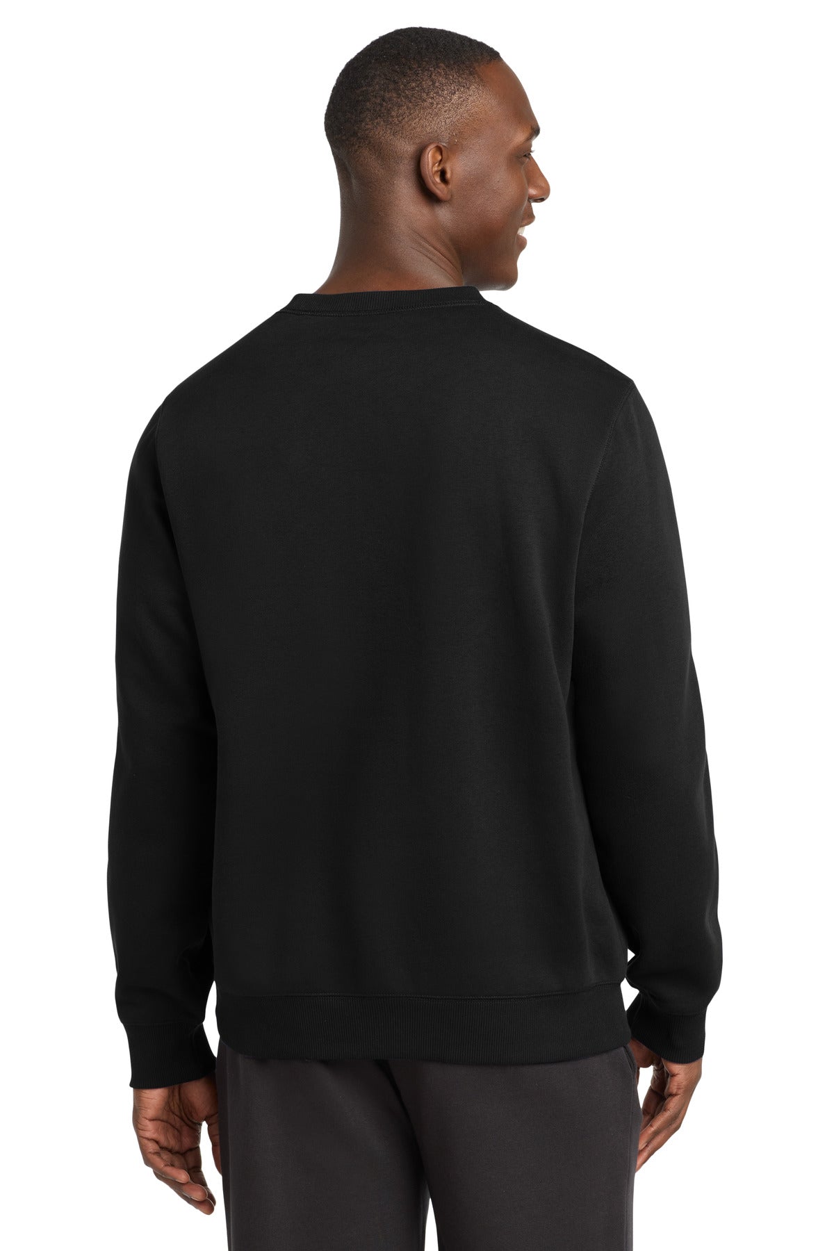 Black Sport-Tek Crewneck Sweatshirt. ST266 plain