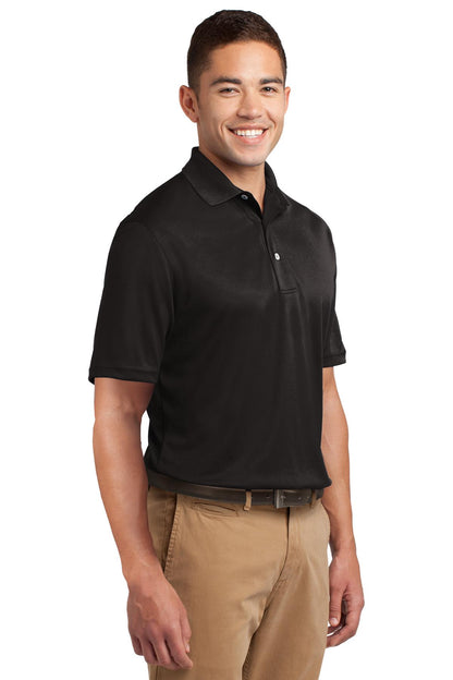 Black Sport-Tek Dri-Mesh Polo. K469 plain