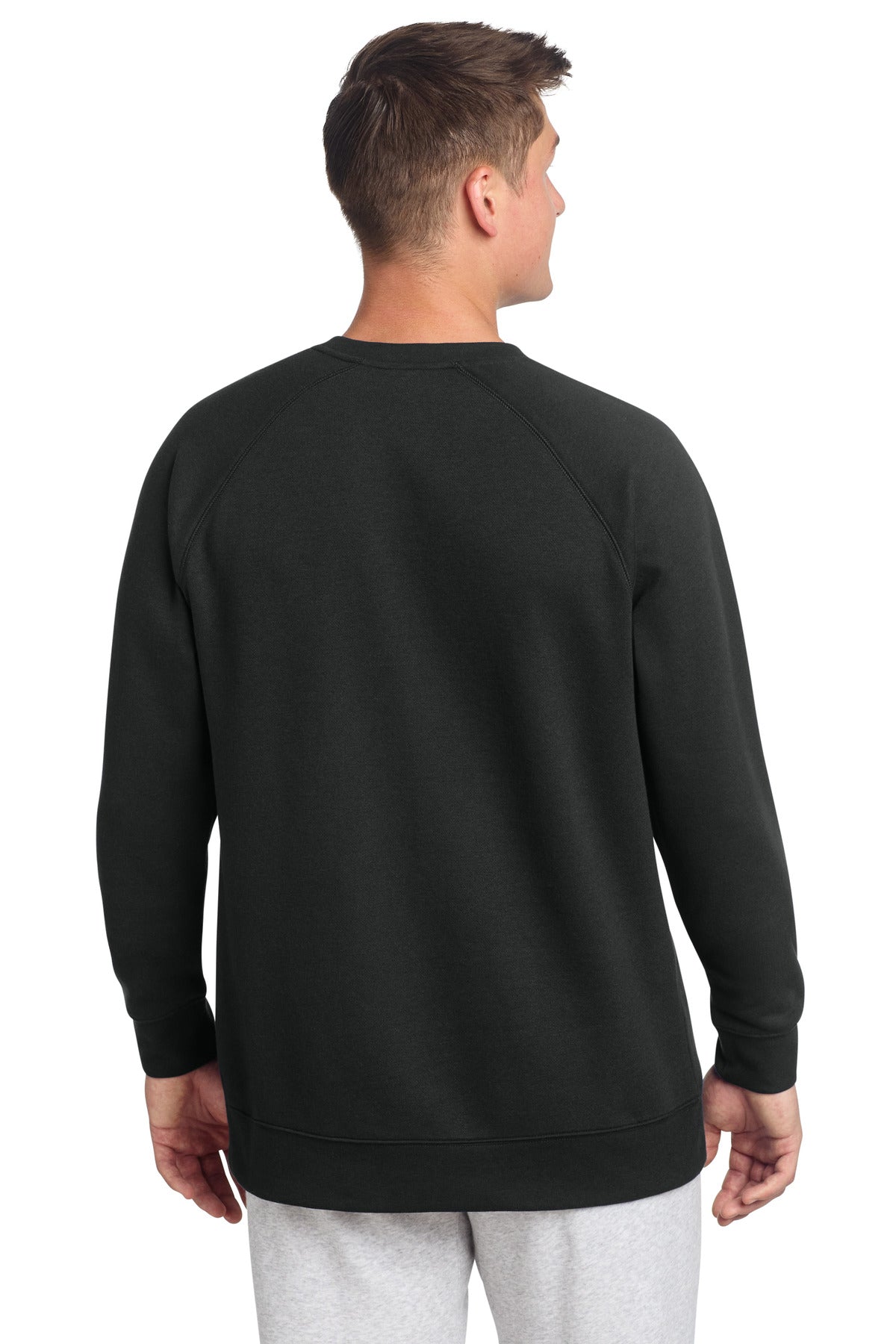 Black Sport-Tek Drive Fleece Crewneck STF203 plain