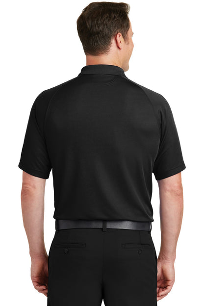 Black Sport-Tek Dry Zone Raglan Polo. T475 plain