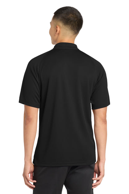 Black Sport-Tek Dry Zone Raglan Polo. T475 plain