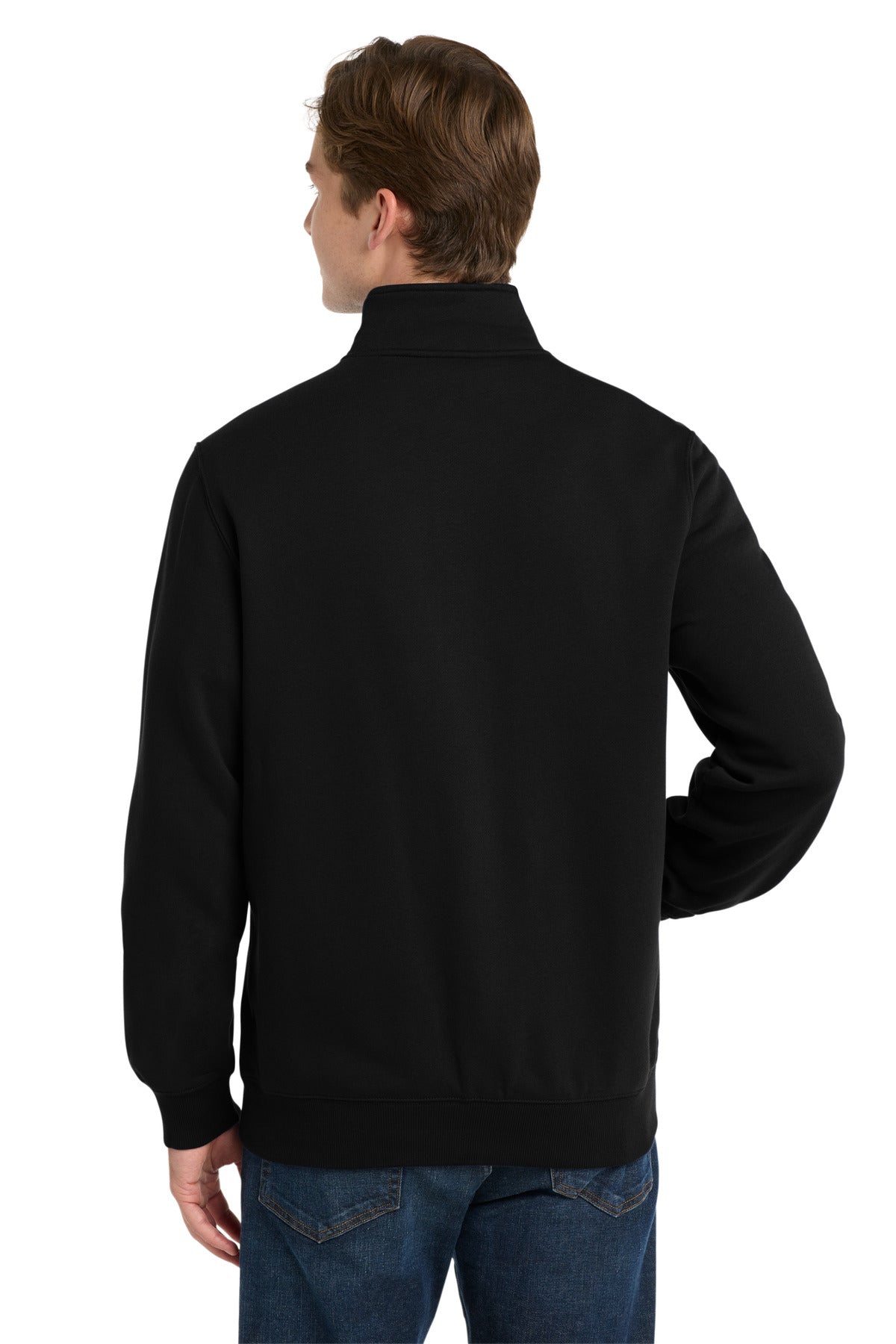 Black Sport-Tek Full-Zip Sweatshirt. ST259 plain