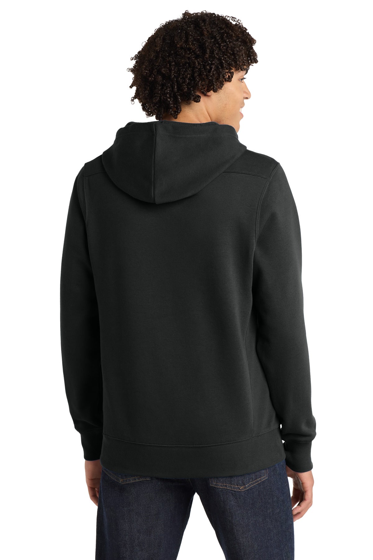 Black Sport-Tek Lace Up Pullover Hooded Sweatshirt. ST271 plain