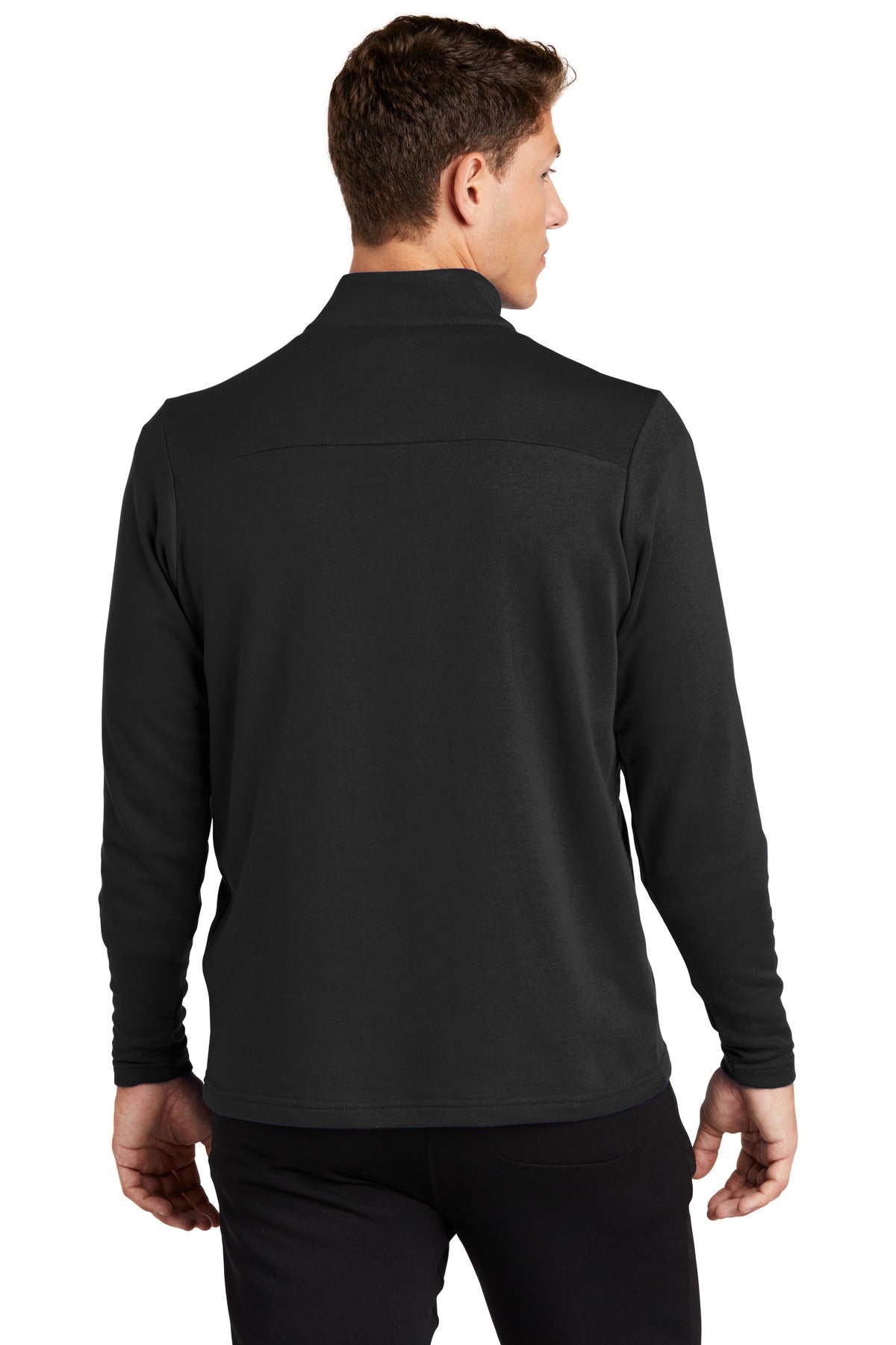 Black Sport-Tek Lightweight French Terry 1/4-Zip Pullover. ST273 plain
