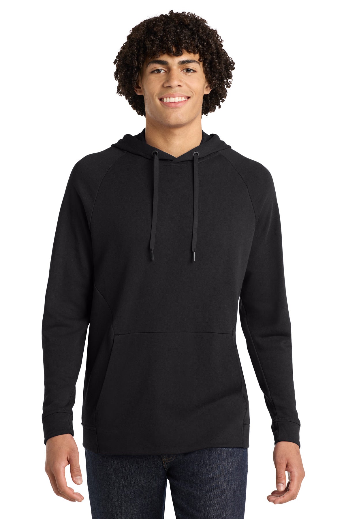 Black Sport-Tek Lightweight French Terry Pullover Hoodie. ST272 plain