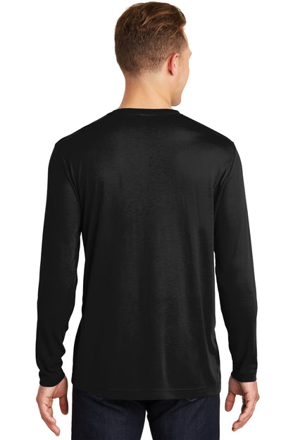 Black Sport-Tek Long Sleeve PosiCharge Competitor Cotton Touch Tee. ST450LS plain