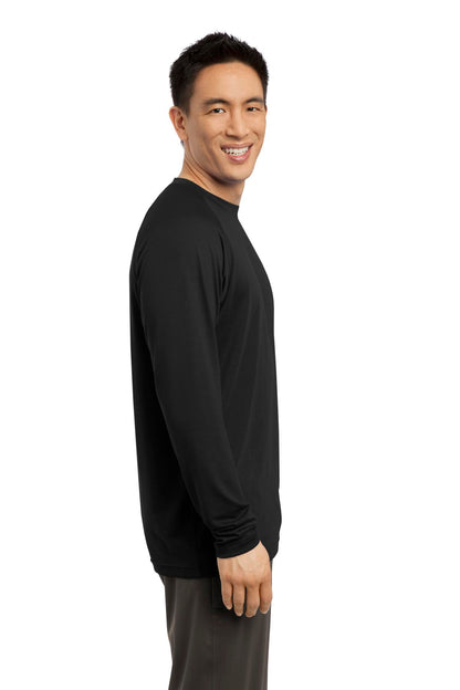 Black Sport-Tek Long Sleeve Ultimate Performance Crew. ST700LS plain