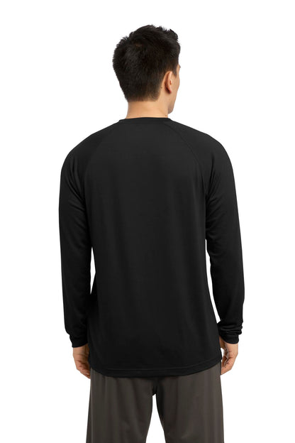 Black Sport-Tek Long Sleeve Ultimate Performance Crew. ST700LS plain
