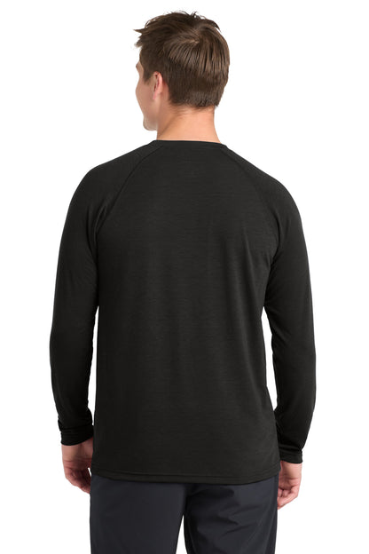 Black Sport-Tek Long Sleeve Ultimate Performance Crew. ST700LS plain