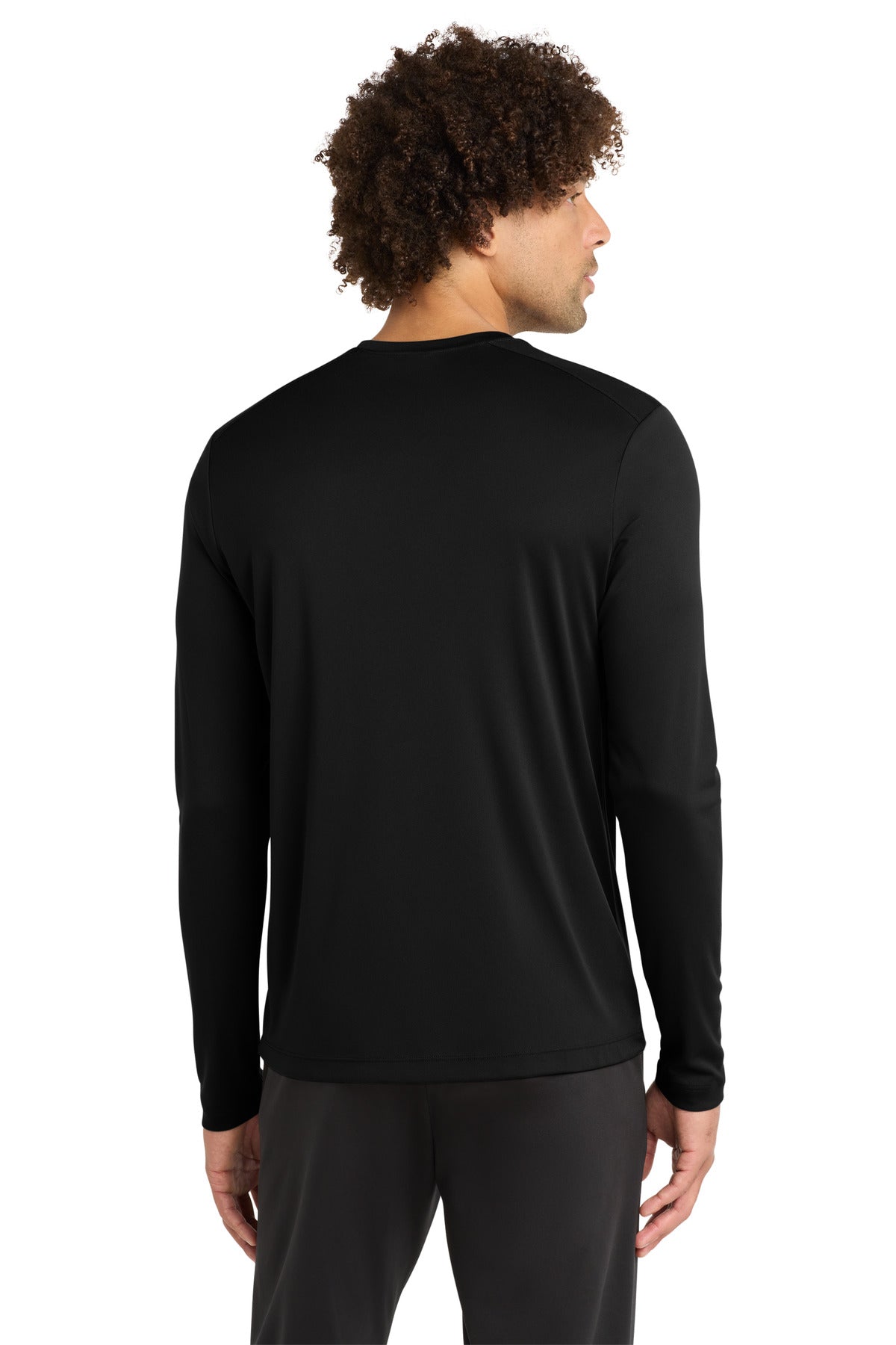 Black Sport-Tek Posi-UV Pro Long Sleeve Tee. ST420LS plain