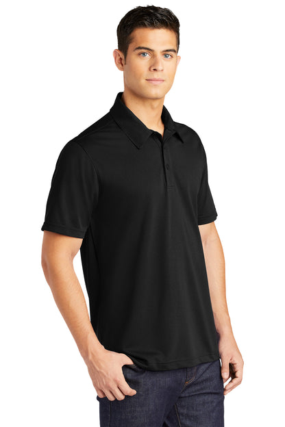 Black Sport-Tek PosiCharge Active Textured Polo. ST690 plain