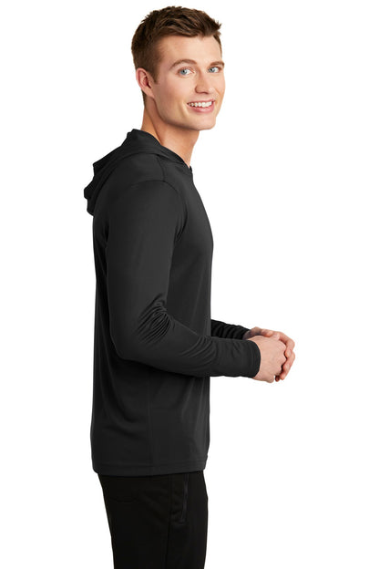 Black Sport-Tek PosiCharge Competitor Hooded Pullover. ST358 plain