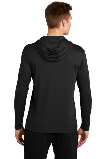 Black Sport-Tek PosiCharge Competitor Hooded Pullover. ST358 plain