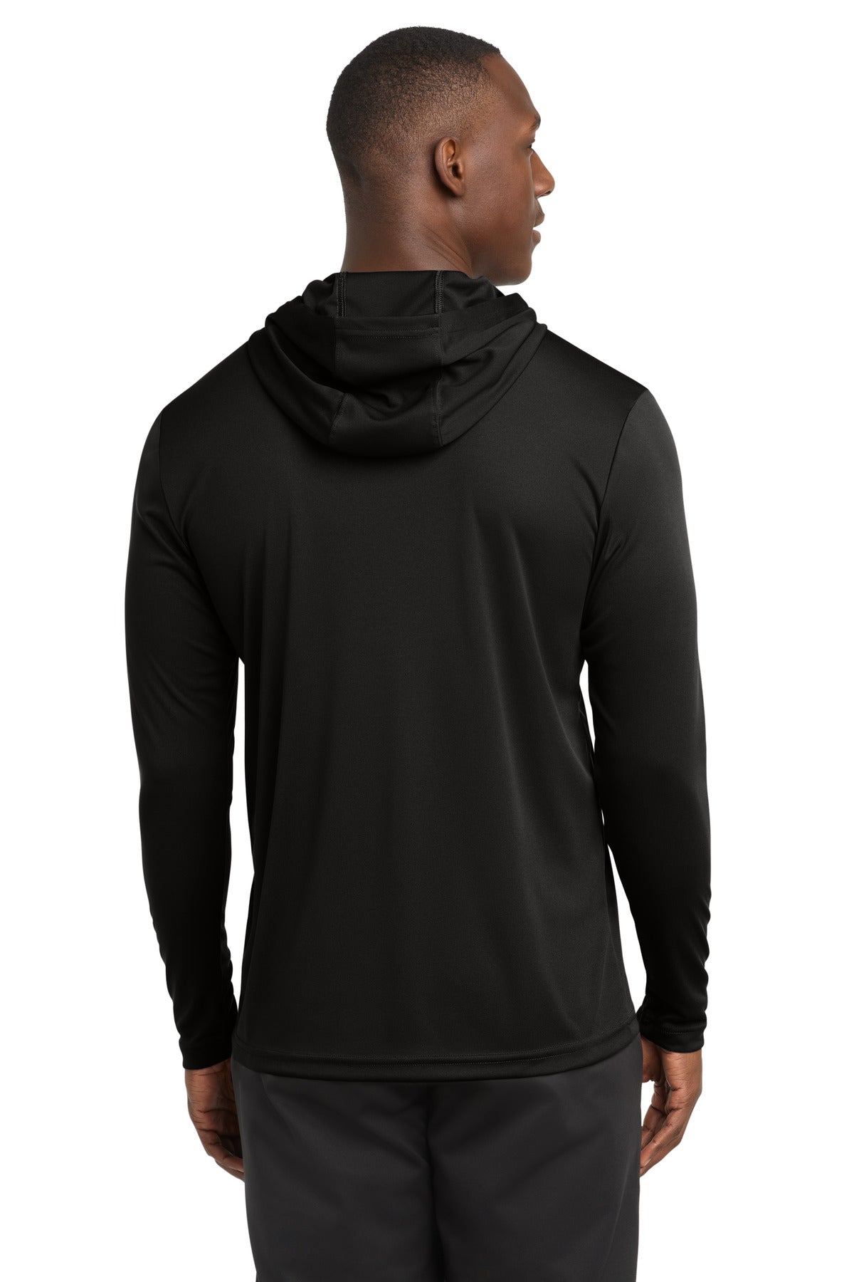 Black Sport-Tek PosiCharge Competitor Hooded Pullover. ST358 plain