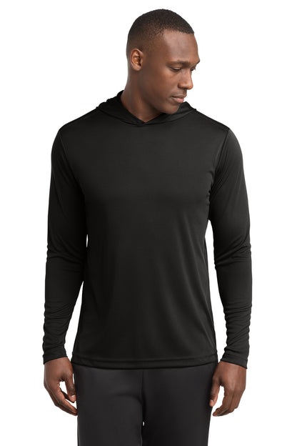 Black Sport-Tek PosiCharge Competitor Hooded Pullover. ST358 plain
