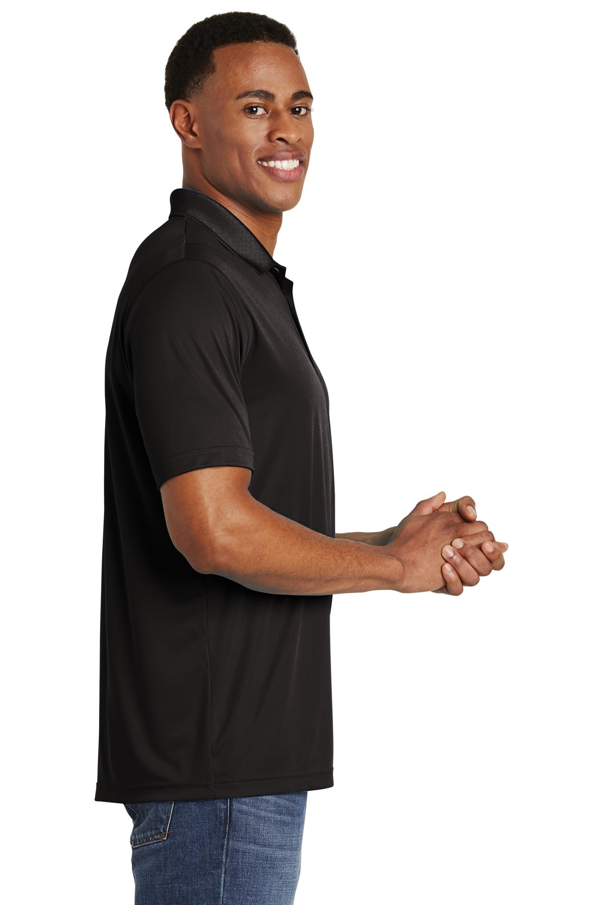Black Sport-Tek PosiCharge Competitor Polo. ST550 plain