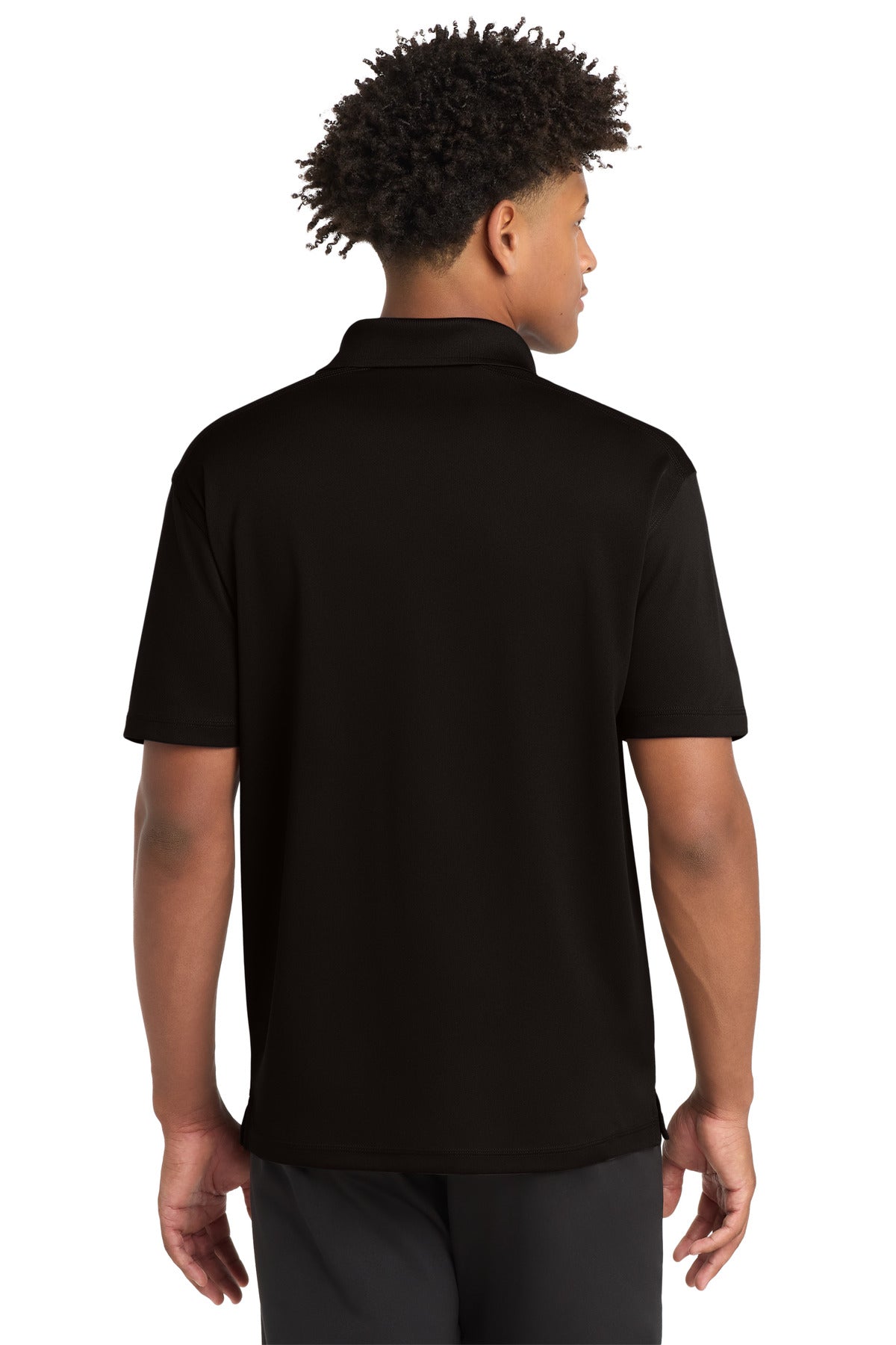 Black Sport-Tek PosiCharge Micro-Mesh Polo. ST680 plain