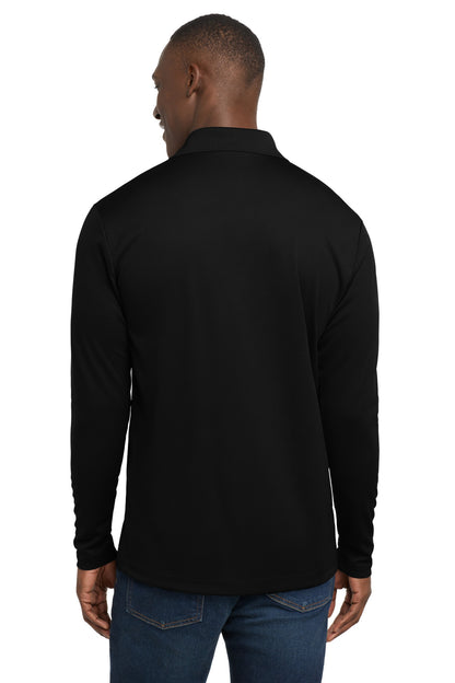 Black Sport-Tek PosiCharge RacerMesh Long Sleeve Polo. ST640LS plain