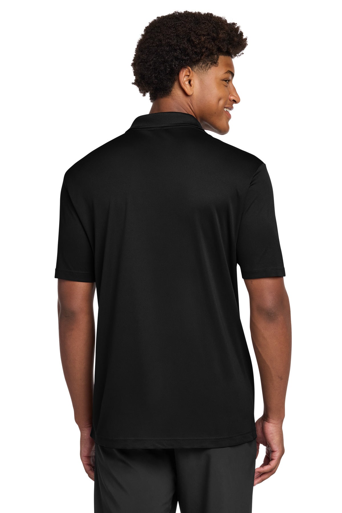 Black Sport-Tek PosiCharge Re-Compete Polo ST725 plain